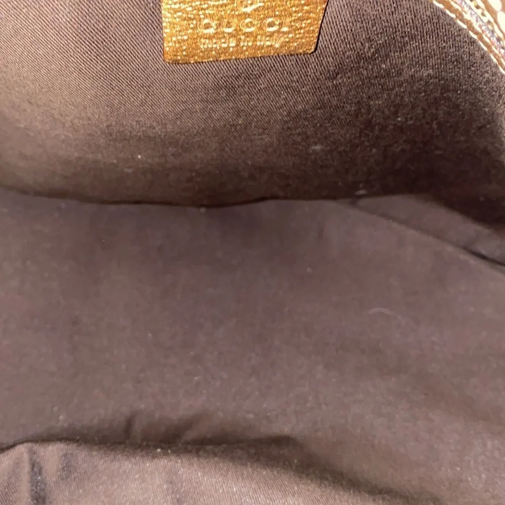 Vintage Gucci Brown Hobo Bag with Iconic Horse Bit Print
